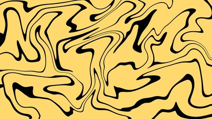 Abstract background of random yellow wave line texture. Yellow liquid abstract wallpaper