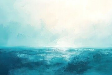 Naklejka premium Impressionistic Ombre Background with Ocean Mist and Sunrise Pastel Tones in Soft Textured Layers