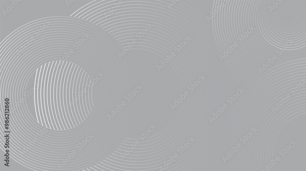 Fototapete abstract white background circle geometric shape gray concept futuristic. copy space for text edit.p