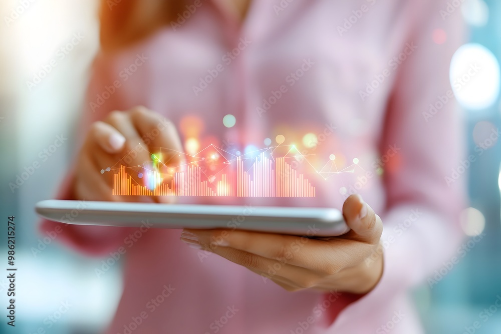 Poster digital tools for business ideas displayed on a tablet with clean backdrop