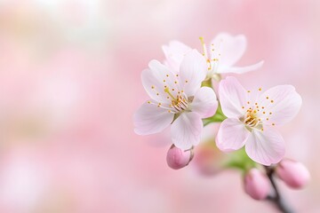 Delicate Cherry Blossom Stamen and Pistil in Soft Focus