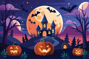 Halloween background flat illustration