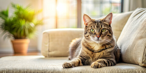 Domestic pet cat lounging at home, eagerly waiting to catch mice , cat, pet, domestic, home, waiting, catch, mice, feline