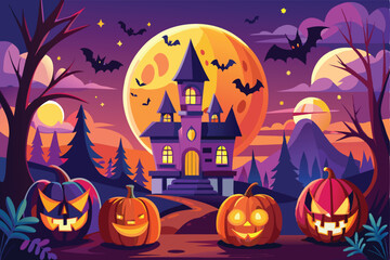 Halloween background flat illustration