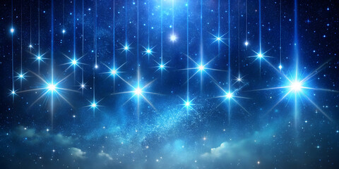 Fototapeta premium Mystical background of shooting stars in a deep blue, starlit sky , mystic, mystical, shooting stars, streaking, deep blue