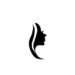 Beauty girl face logo silhouette