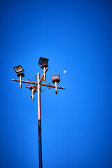 Electric pole and the moon