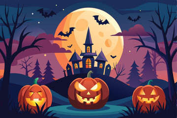 Halloween background flat illustration