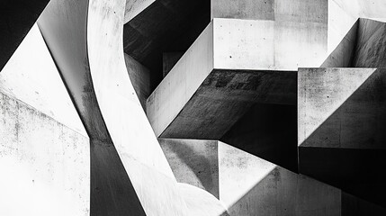 A black and white photo of a geometric design with a geometric pattern