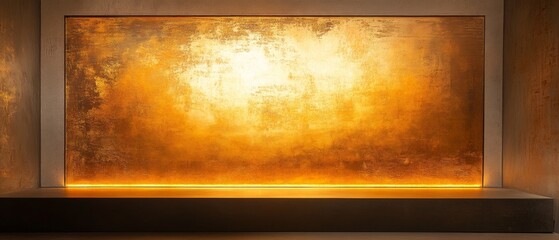 A gold wall with a yellow background