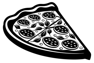 pizza black silhouette vector