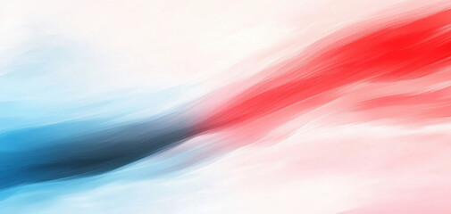 A painting of a blue, red, and white line