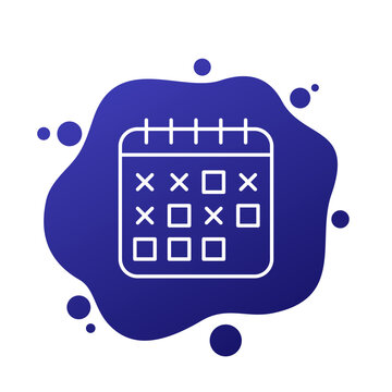 absence or attendance icon with calendar, line vector
