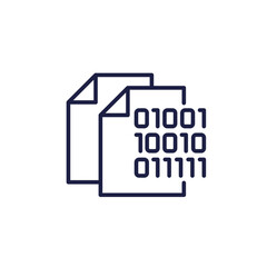 digital document line icon on white