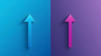 Colorful Growth: Minimalistic Arrow Charts Illustrating Progress