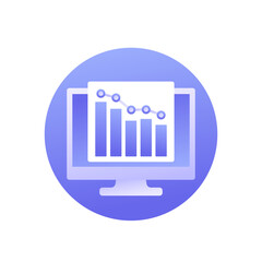 recession or financial crisis icon, economic decline vector