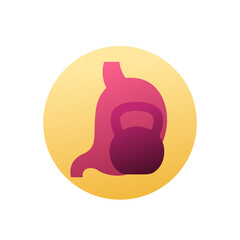 Fototapeta premium stomach heaviness icon, round vector design