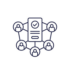 Fototapeta premium users icon with a phone, line vector