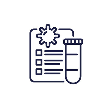recommend clip art: virus testing line icon wih lab sample