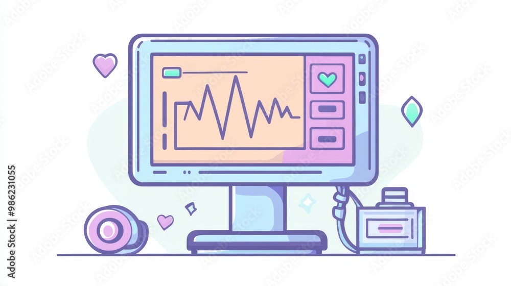 Poster a computer monitor with a heart on it and a camera