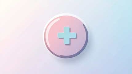 Obraz premium A pink and blue circle with a cross inside of it