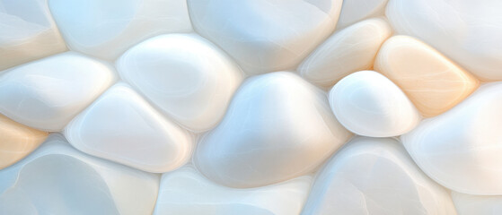 A white and tan rock wall with a blue background