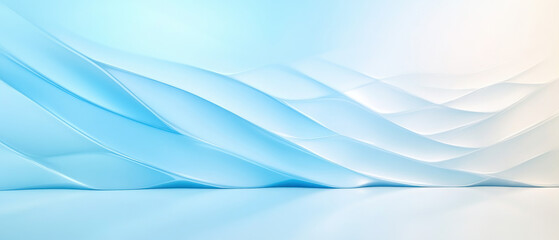 A blue and white background with a wave pattern