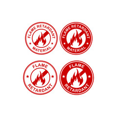 Flame retardant vector logo template. This design use fire label. Suitable for product stamp.