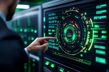 Obraz premium A digital interface showing server performance and storage capacity, ensuring smooth IT operations and capacity management