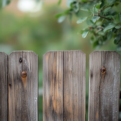 Close-up of a weathered wooden fence with noticeable texture and grain