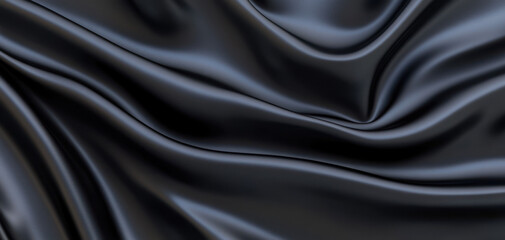 A black fabric with a shiny texture