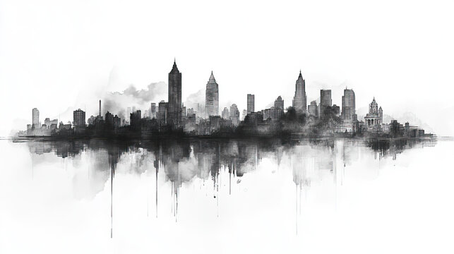 Hisar, India, black and white pen pencil hand-drawn effect drawing illustration for travel poster, card, wallpaper, backdrop or banner. Modern, clear, artistic and simple