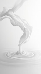 Fototapeta premium A white liquid is pouring out of a container and splashing into a circular pool