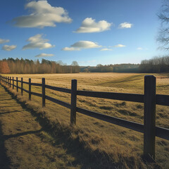 Detail shot of a rustic wooden fence with peeling paint