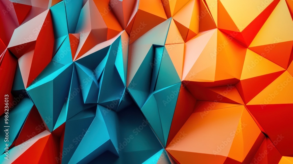 Wall mural Abstract Geometric Background with Vibrant Colors