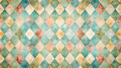 Alice in Wonderland themed watercolor pattern with a grunge diamond Victorian background, Alice in Wonderland