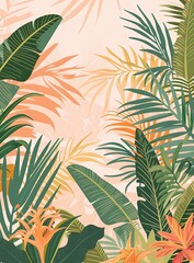 Tropical Leaves Pattern Illustration Design