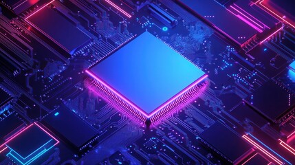 Neon Circuit Board