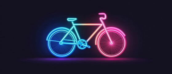 A neon bike with neon lights on it