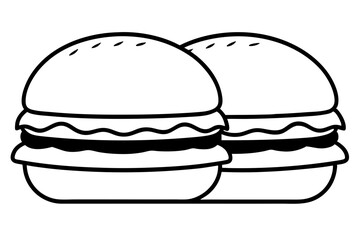 burger silhouette black icon vector