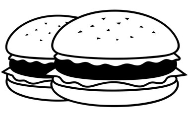 burger silhouette black icon vector