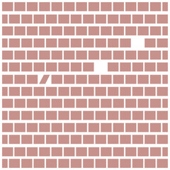 Grid, mesh, lattice, grating with distort, deform effect. Distortion, stock illustration. Geometric pattern with black and white squares. Seamless abstract Brick wall background