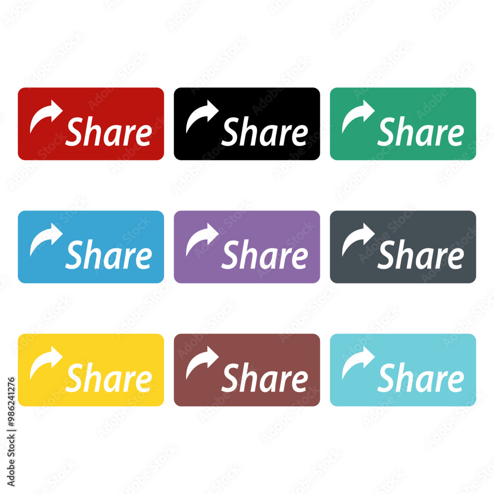 Aufkleber set of share click button icon, modern web sign, internet vector illustration