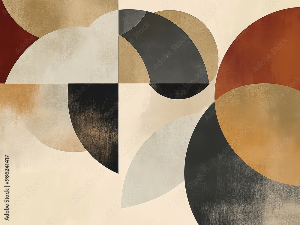 Poster modern abstract design with overlapping shapes