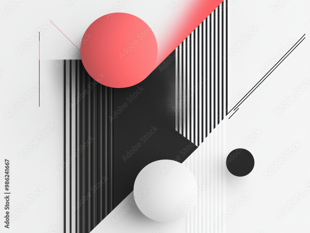Poster modern abstract shapes in clean minimal design