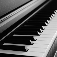 close-up of a piano keyboard fragment