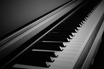 close-up of a piano keyboard fragment