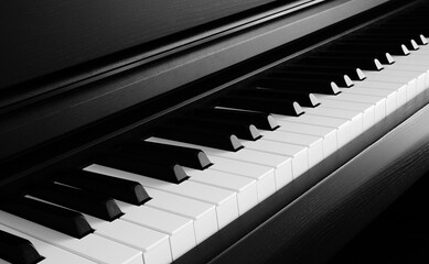 close-up of a piano keyboard fragment