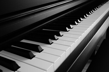 close-up of a piano keyboard fragment