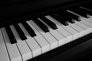 close-up of a piano keyboard fragment